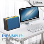 Sinboun Hanging File Organizer Letter-Size File Holder Filing Box Includes 5 Hanging Folders - Metal Mesh Magazine Book Letter Storage Cabinets File Cart for Office Home School, No Assembly Required - Image 8
